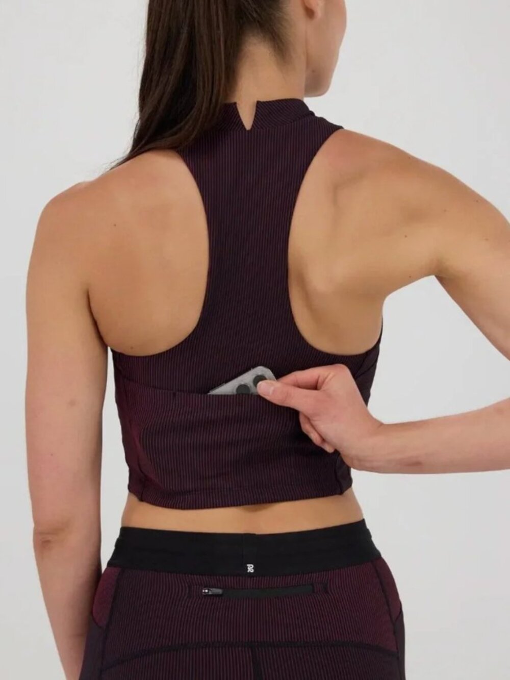 NWT - Bandit - Striped Cadence Vaso Race Crop - Black/Fig Stripe - Size Small - Picture 2 of 9